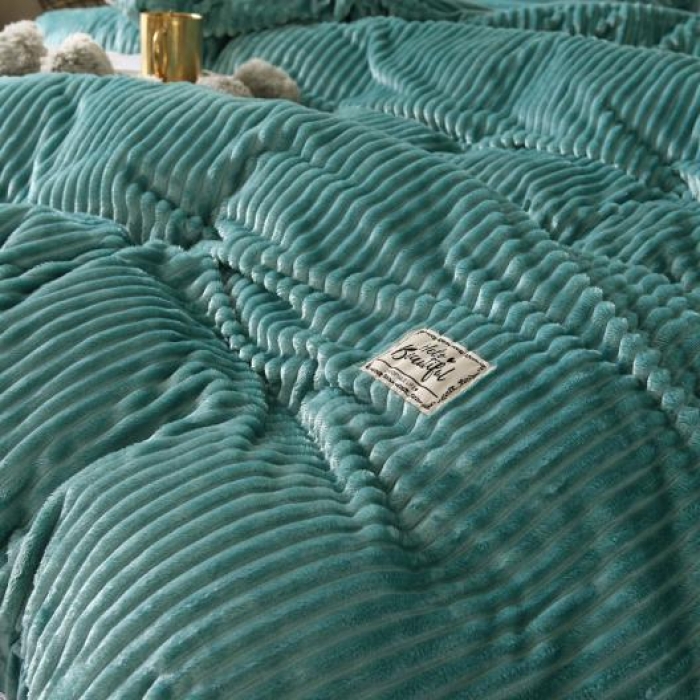 91家纺网 家纺一手货源 找家纺 唐人居 韩版宝宝绒四件套 7绿色