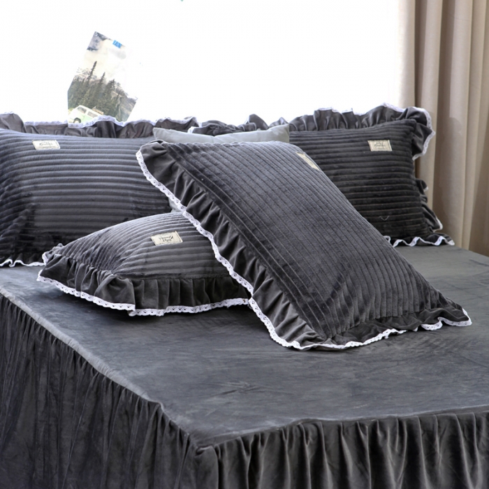 91家纺网 家纺一手货源 找家纺 唐人居 韩版宝宝绒四件套 8深灰