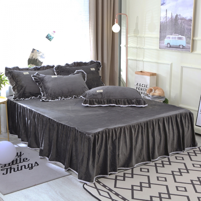 91家纺网 家纺一手货源 找家纺 唐人居 韩版宝宝绒四件套 8深灰