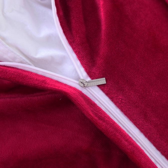 91家纺网 家纺一手货源 找家纺 唐人居 韩版宝宝绒四件套 9酱红