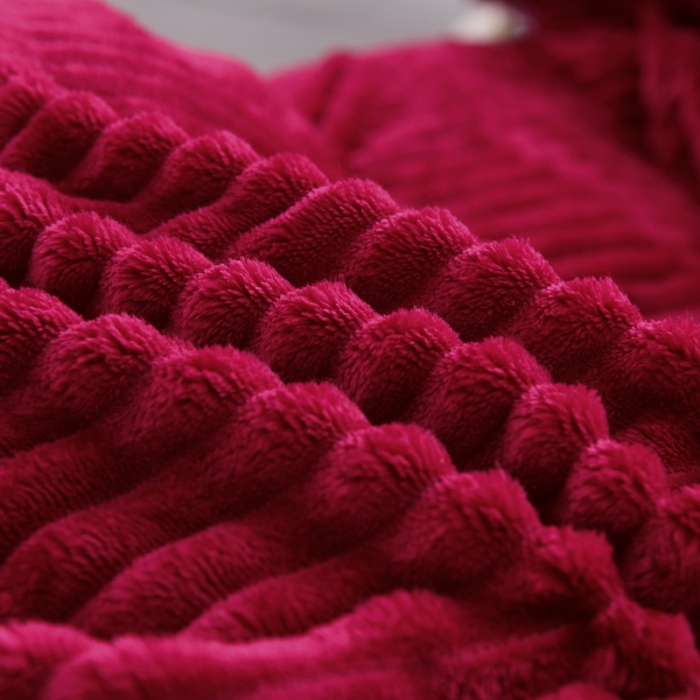 91家纺网 家纺一手货源 找家纺 唐人居 韩版宝宝绒四件套 9酱红