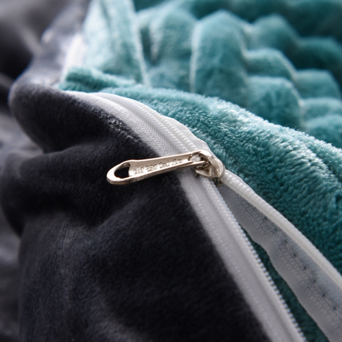 91家纺网 家纺一手货源 找家纺 唐人居家纺  2025冬季保暖魔法绒四件套 丽莎-墨绿