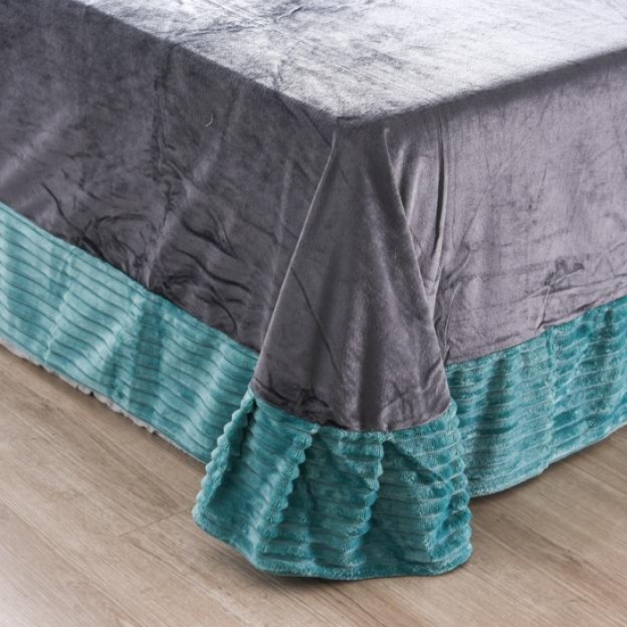 91家纺网 家纺一手货源 找家纺 唐人居家纺  2025冬季保暖魔法绒四件套 丽莎-墨绿