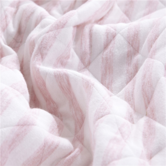 91家纺网 家纺一手货源 找家纺 琪琪阁家纺 全棉针织夏凉被宽条纹系列 浅粉条纹