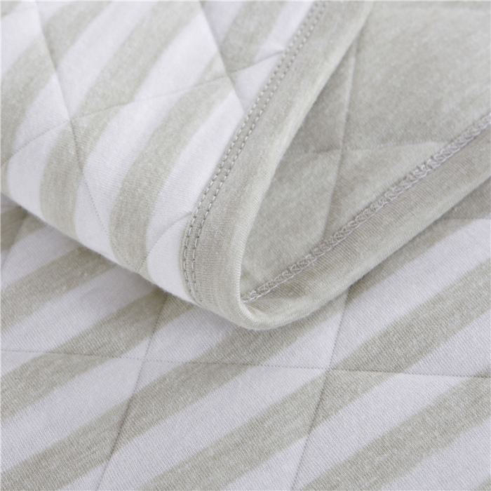 91家纺网 家纺一手货源 找家纺 琪琪阁家纺 全棉针织夏凉被宽条纹系列 浅绿条纹