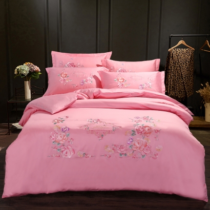 91家纺网 家纺一手货源 找家纺 （总）绣女坊 2023新款60长绒棉绣花四件套