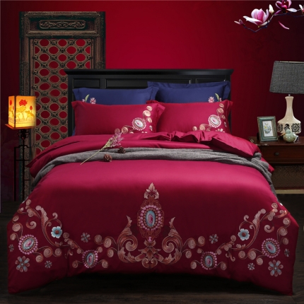 91家纺网 家纺一手货源 找家纺 （总）绣女坊 2023新款60长绒棉绣花四件套