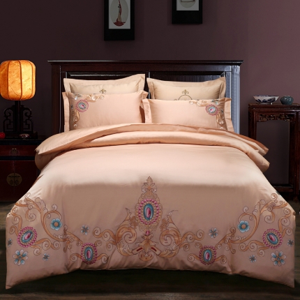 91家纺网 家纺一手货源 找家纺 （总）绣女坊 2023新款60长绒棉绣花四件套