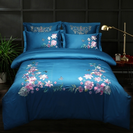 91家纺网 家纺一手货源 找家纺 （总）绣女坊 2023新款60长绒棉绣花四件套