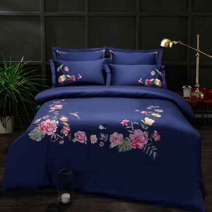 91家纺网 家纺一手货源 找家纺 （总）绣女坊 2023新款60长绒棉绣花四件套