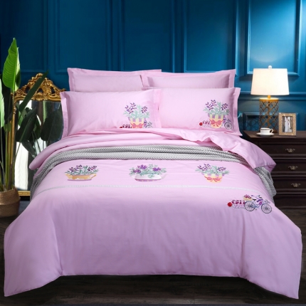 91家纺网 家纺一手货源 找家纺 （总）绣女坊 2023新款60长绒棉绣花四件套