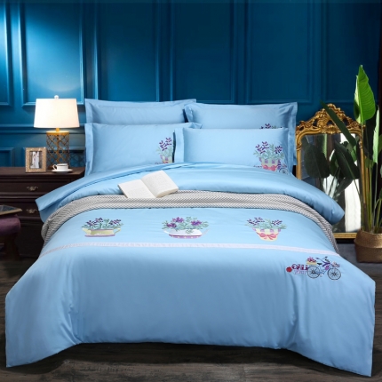 91家纺网 家纺一手货源 找家纺 （总）绣女坊 2023新款60长绒棉绣花四件套