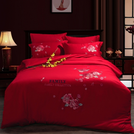 91家纺网 家纺一手货源 找家纺 （总）绣女坊 2023新款60长绒棉绣花四件套