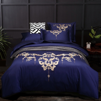 91家纺网 家纺一手货源 找家纺 （总）绣女坊 2023新款60长绒棉绣花四件套