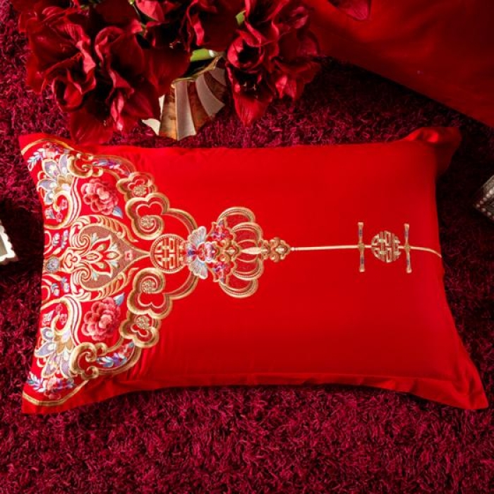 91家纺网 家纺一手货源 找家纺 2023新款全棉婚庆多件套 爱情皇冠