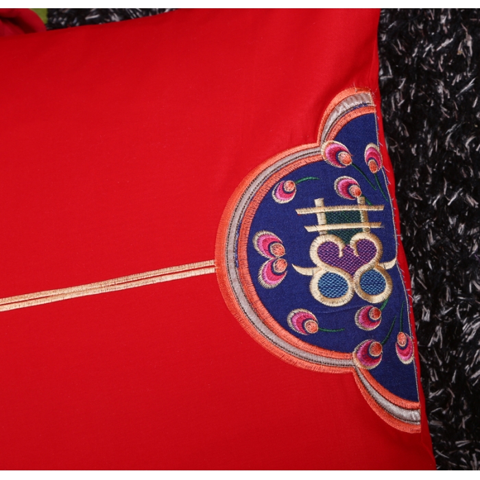 91家纺网 家纺一手货源 找家纺 绣女坊 2023新款全棉大红婚庆四件套结婚婚房床品