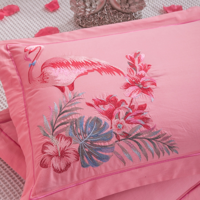 91家纺网 家纺一手货源 找家纺 2023新款 全棉大红婚庆四件套结婚床品套件