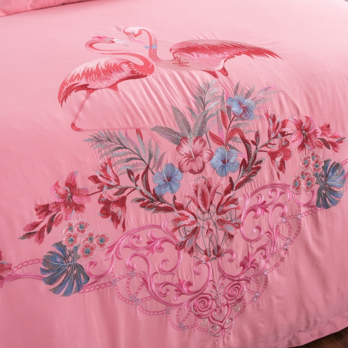 91家纺网 家纺一手货源 找家纺 2023新款 全棉大红婚庆四件套结婚床品套件