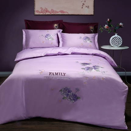 91家纺网 家纺一手货源 找家纺 （总）绣女坊 2023新款60长绒棉绣花四件套