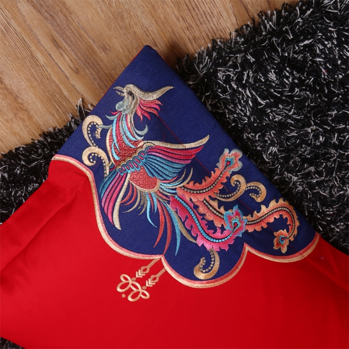 91家纺网 家纺一手货源 找家纺 绣女坊 2023新款全棉大红婚庆四件套喜结良缘