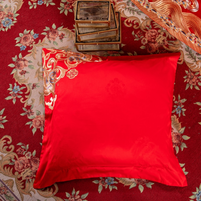 91家纺网 家纺一手货源 找家纺 2023大红婚庆四件套纯棉全棉结婚喜庆