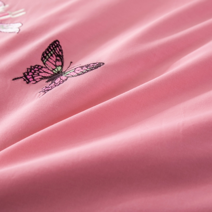 91家纺网 家纺一手货源 找家纺 绣女坊 2023新款全棉婚庆四件套 六件套楼兰花梦-玉色