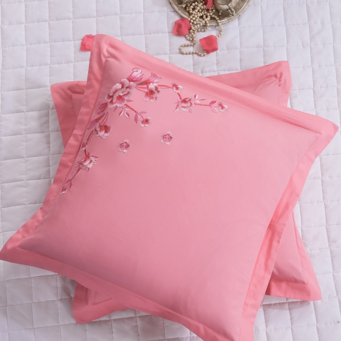 91家纺网 家纺一手货源 找家纺 绣女坊2023新款全棉婚庆多件套 美好心情玉色