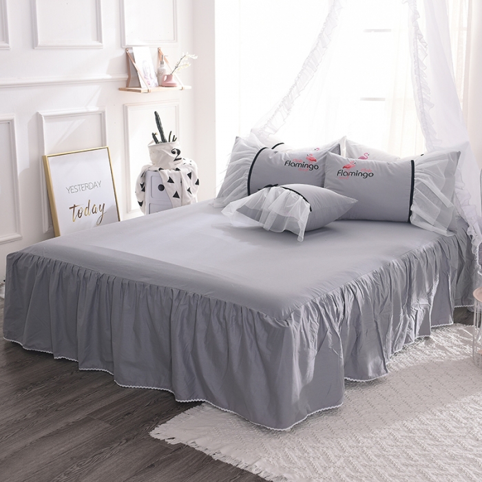 91家纺网 家纺一手货源 找家纺 （总）花香四季 ins韩国纱火烈鸟系列套件床单款