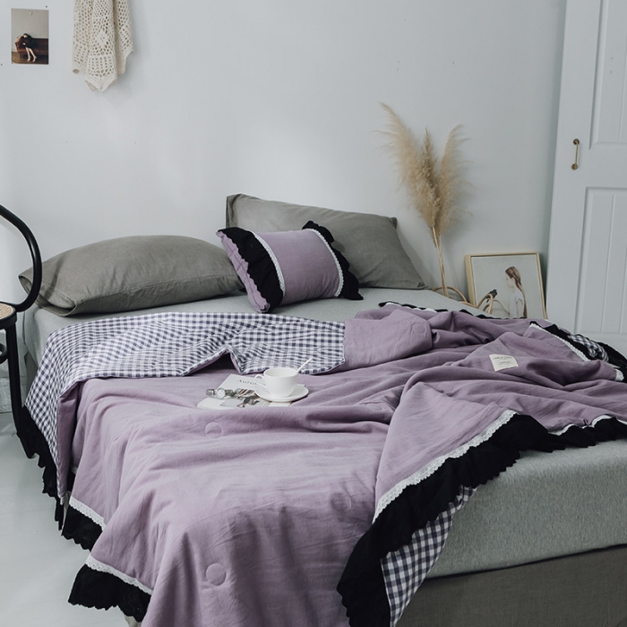 91家纺网 家纺一手货源 找家纺 （总）润缦 2019新款色织贡缎水洗棉夏被