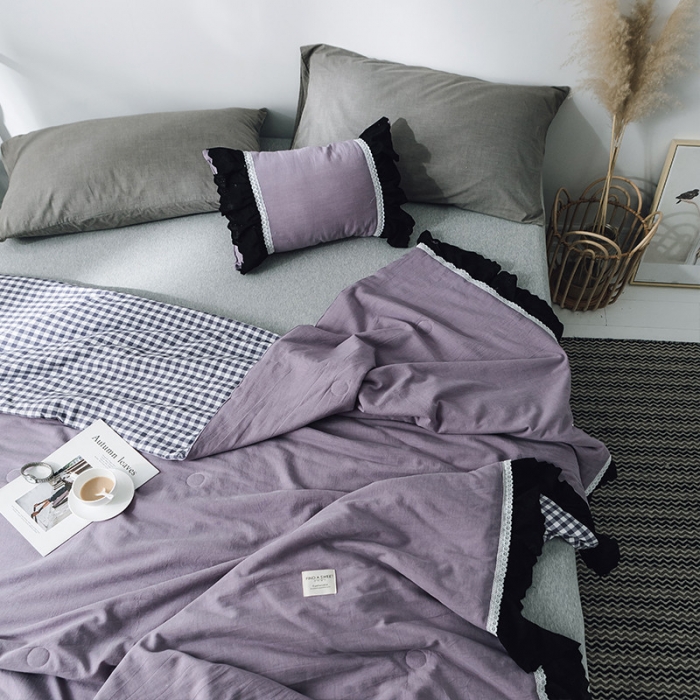 91家纺网 家纺一手货源 找家纺 （总）润缦 2019新款色织贡缎水洗棉夏被