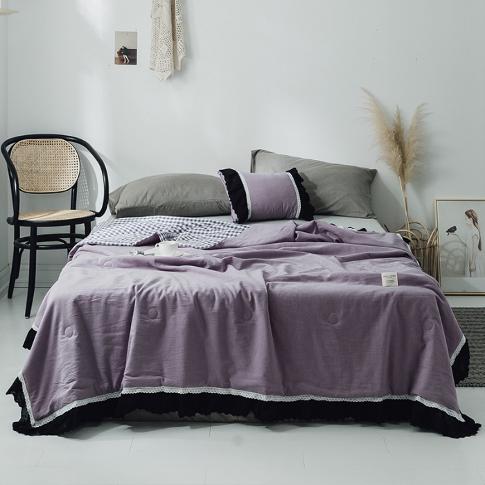 91家纺网 家纺一手货源 找家纺 （总）润缦 2019新款色织贡缎水洗棉夏被