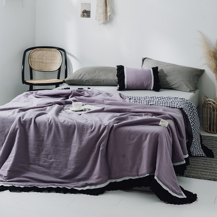 91家纺网 家纺一手货源 找家纺 （总）润缦 2019新款色织贡缎水洗棉夏被