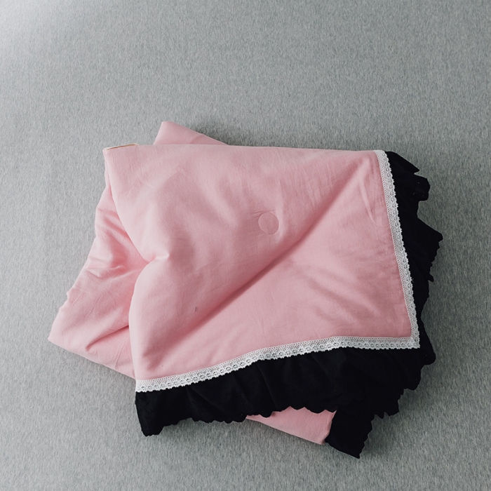 91家纺网 家纺一手货源 找家纺 润缦 2019新款色织贡缎水洗棉夏被仙女粉