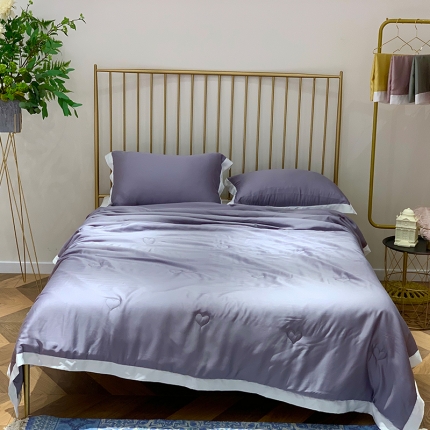 润缦 2019新款60天丝夏被爱心系列 爱心-高级灰