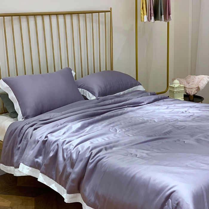 91家纺网 家纺一手货源 找家纺 润缦 2019新款60天丝夏被爱心系列 爱心-高级灰