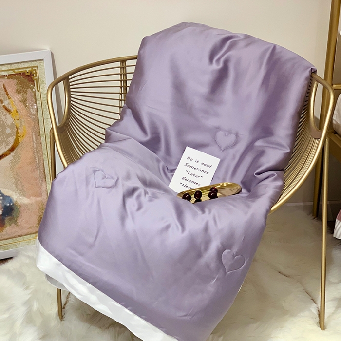 91家纺网 家纺一手货源 找家纺 润缦 2019新款60天丝夏被爱心系列 爱心-高级灰