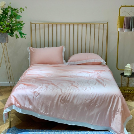 润缦 2019新款60天丝夏被爱心系列 爱心-娇粉色