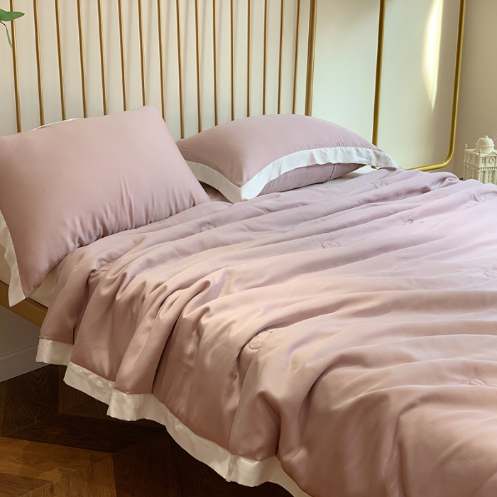 91家纺网 家纺一手货源 找家纺 润缦 2019新款60天丝夏被爱心系列 爱心-藕荷色