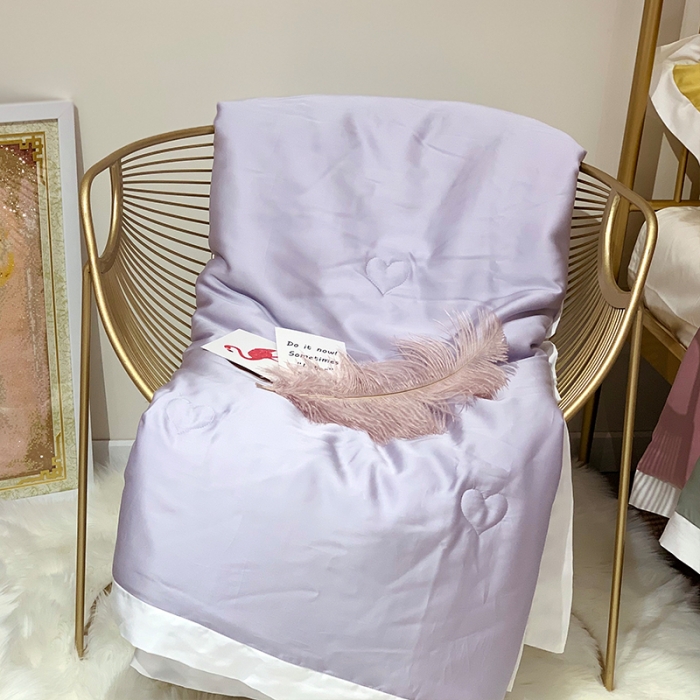 91家纺网 家纺一手货源 找家纺 润缦 2019新款60天丝夏被爱心系列 爱心-银河灰