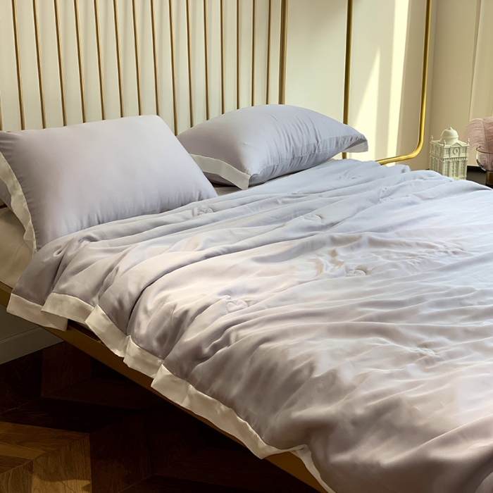 91家纺网 家纺一手货源 找家纺 润缦 2019新款60天丝夏被爱心系列 爱心-银河灰