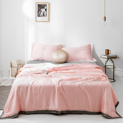 润缦家纺 2019新款60天丝夏被比心系列 娇粉