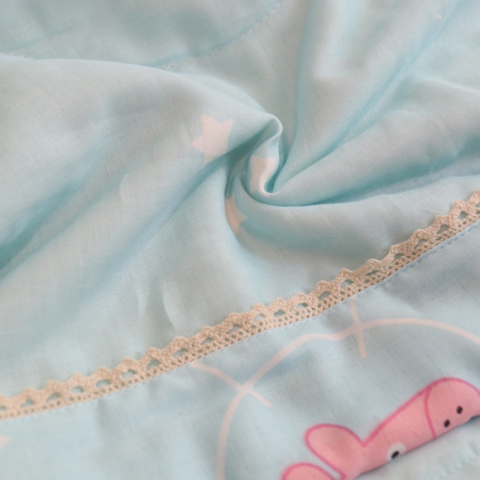 91家纺网 家纺一手货源 找家纺 润缦家纺 2019全棉双层纱夏被 佩奇蓝