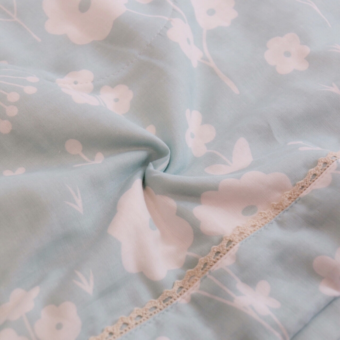 91家纺网 家纺一手货源 找家纺 润缦家纺 2019全棉双层纱夏被 蒲公英蓝