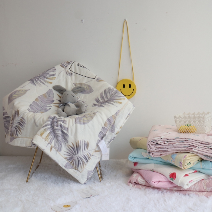 91家纺网 家纺一手货源 找家纺 润缦家纺 2019全棉双层纱夏被 夏天