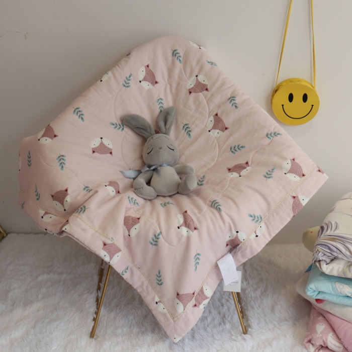 91家纺网 家纺一手货源 找家纺 润缦家纺 2019全棉双层纱夏被 小狐狸