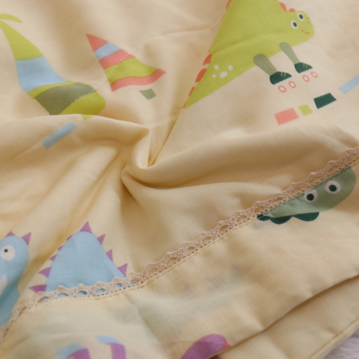 91家纺网 家纺一手货源 找家纺 润缦家纺 2019全棉双层纱夏被 小恐龙