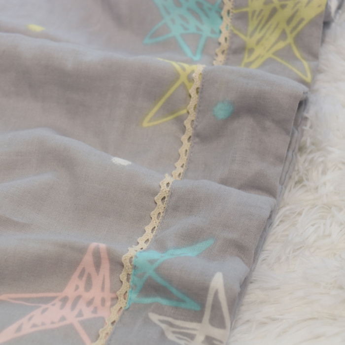 91家纺网 家纺一手货源 找家纺 润缦家纺 2019全棉双层纱夏被 星星