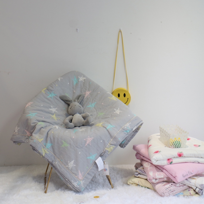 91家纺网 家纺一手货源 找家纺 润缦家纺 2019全棉双层纱夏被 星星