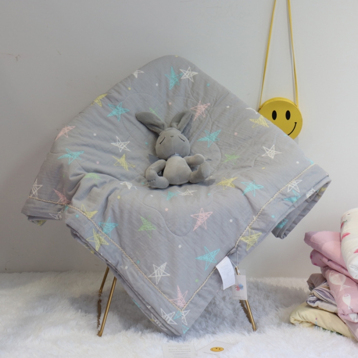 91家纺网 家纺一手货源 找家纺 润缦家纺 2019全棉双层纱夏被 星星