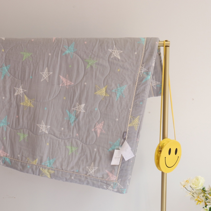 91家纺网 家纺一手货源 找家纺 润缦家纺 2019全棉双层纱夏被 星星